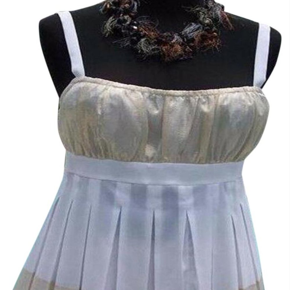 Metallic Ruched Cami Top New Sz M/L Sheer Illusio